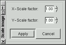 Original XSane scale menu.